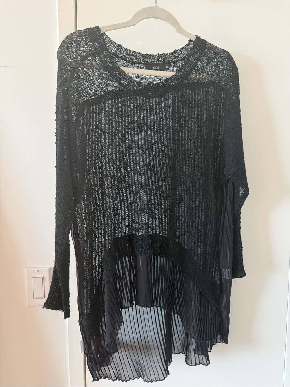 Millau Black Sheer Knit Top